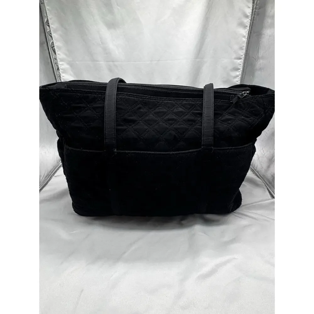 Vera Bradley Baby Diaper Bag Black Paisley Lined Quilted Tote Travel Workout